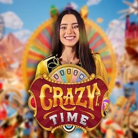 Crazy Time slot logo by Evolution at Speedz CasinoCrazy Time